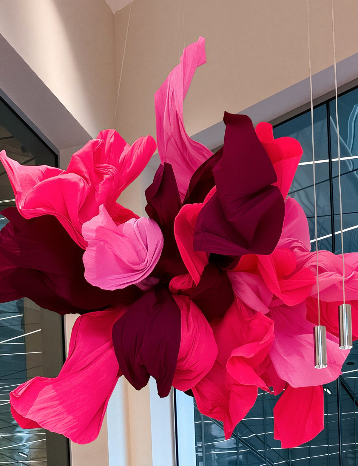 Giant paper flowers — ISTORIA installation